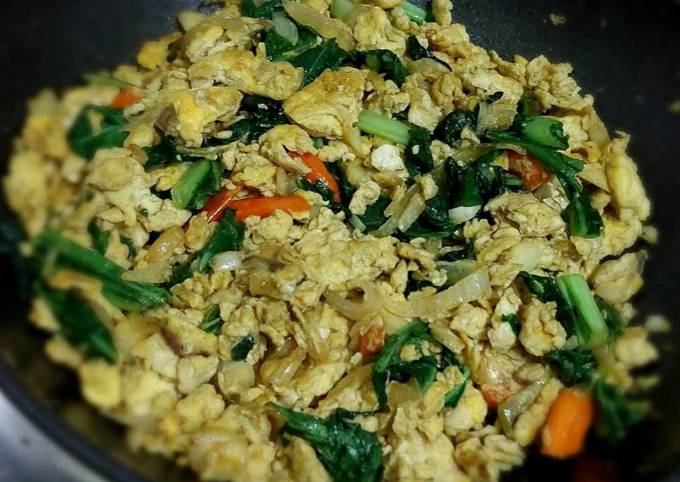 Resep Orak Arik Telur Sawi Hijau Oleh Emaprematri Cookpad