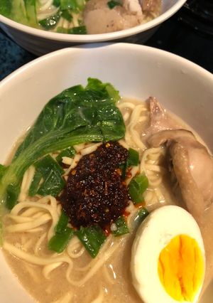Foto resep Ramen Kilat Kuah Miso (soymilk)