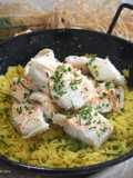 Riz pilaf au curry poisson blanc