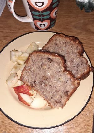 Una foto de Budín de banana, avena y nueces