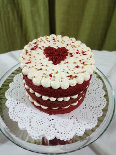 Una foto de Red velvet cake (torta de terciopelo rojo)