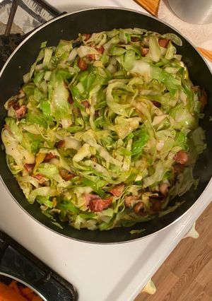 A picture of Fried Cabbage & Bacon.