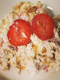 A picture of Strawberry Banana blueberry Cheesecake Fruit Salad.