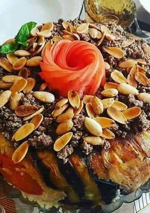 صورة لوصفة مقلوبه الباذنجان