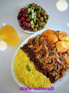 عکسی از دستور قارچ پلو مجلسی