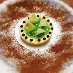 A picture of Japanese cotton sponge with bottle gourd pudding.
