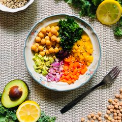 A picture of Kale Chickpea salad.