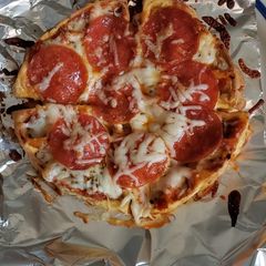 A picture of Keto Chaffle Pizza.