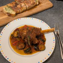 A picture of One Pot Lamb Shanks and Ratatouille.