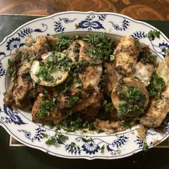 A picture of California Farm Sole in Truffle Sauce Dinner.