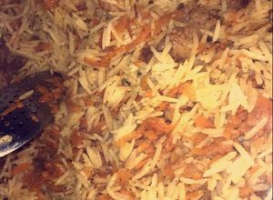 صورة لوصفة رز بالجزر واللحم