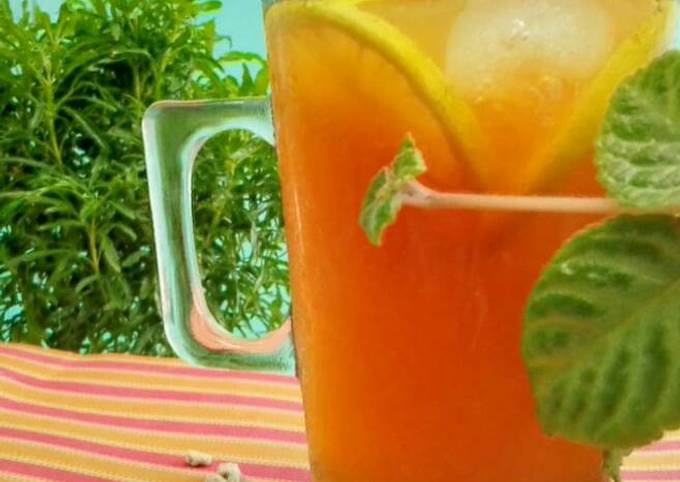 Resep: Honey Lemon Ice Tea With Soda Water #BikinRamadanBerkesan Kekinian