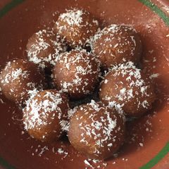 A picture of Marie biscuit gulab jaman.