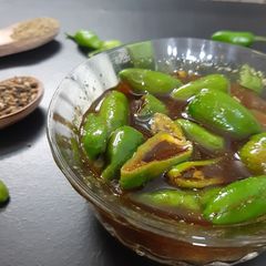 A picture of লঙ্কার আচার (green chili's achar recipe in bengali).