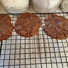 Dark Chocolate Chocolate Chip Brownie Cookies A picture of Dark Chocolate Chocolate Chip Brownie Cookies.