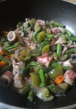 Foto resep Tumis cumi buncis cabe ijo