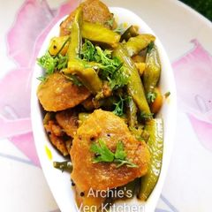 🔹Gavar Potato dhokli: A picture of 🔹Gavar Potato dhokli:.