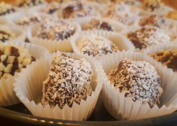 La Délicieuse Recette du Truffes au chocolat et noix de coco râpée