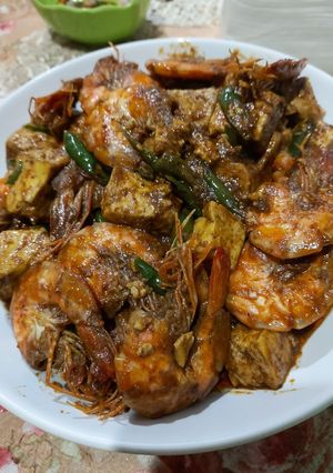 Foto resep Rendang Udang, Tahu, Cabe Ijo