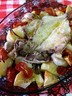 Una foto de Breca al horno con escamas de sal piramidal al limón