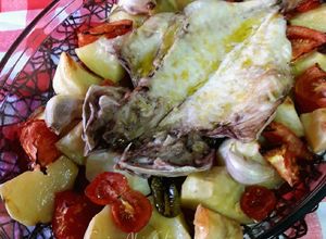 Foto principal de Breca al horno con escamas de sal piramidal al limón