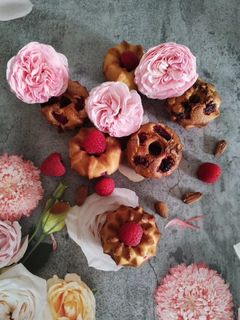 Une photo de Muffins framboises et amandes (blancs d'œufs)