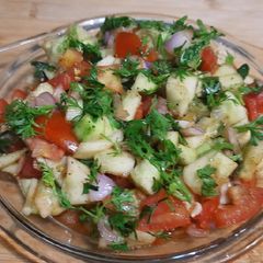 A picture of Cucumber Italian style salad.