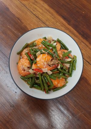 Foto resep Oseng Udang Kacang Panjang
