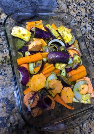 Una foto de Vegetales al horno