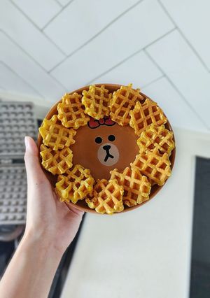 A picture of Coco Mango Waffles (sugar-free).