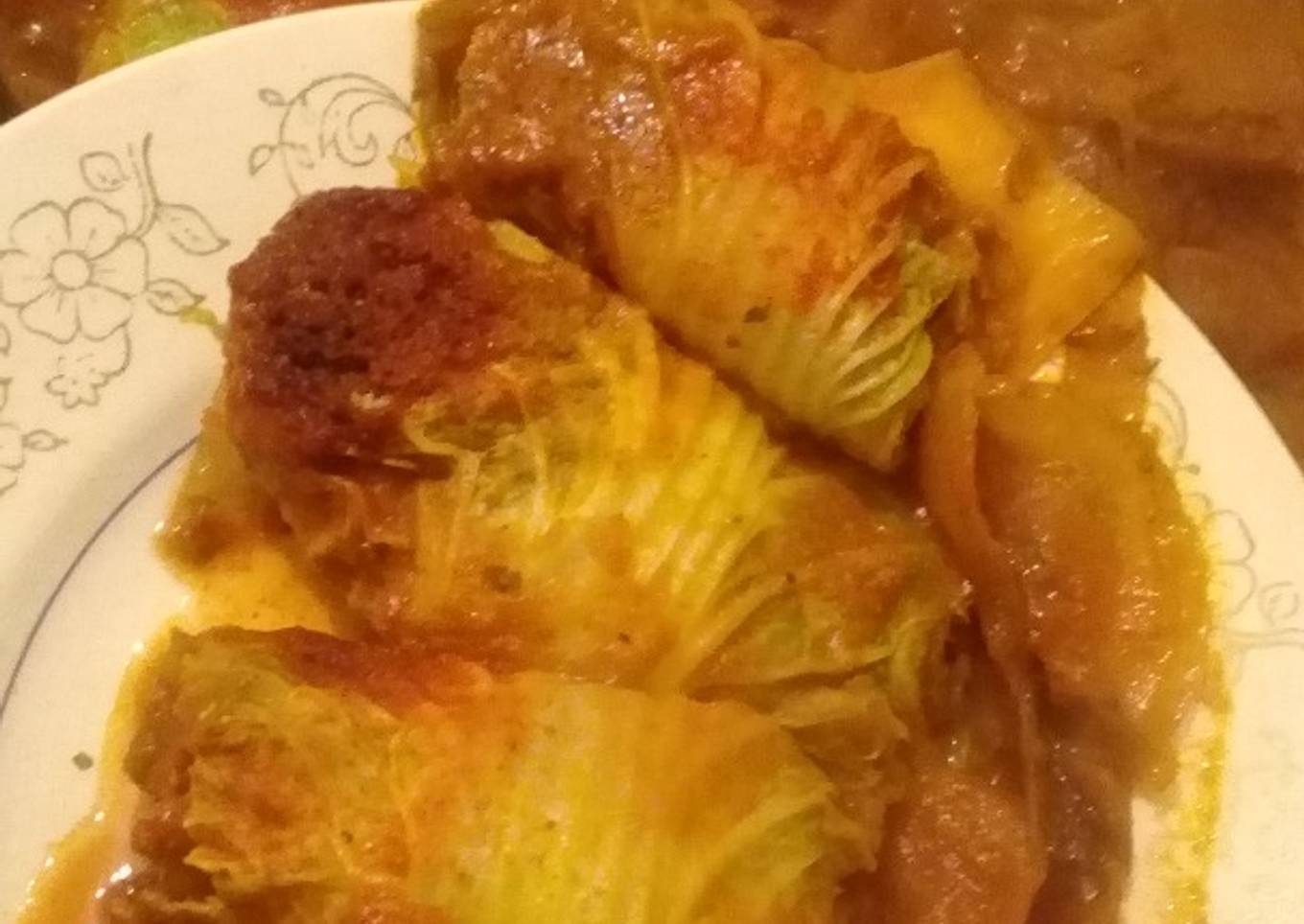 Akusay relleno con carne picada