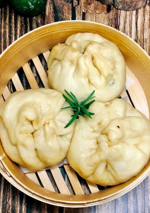 Hình của món Bánh bao xá xíu hấp.
