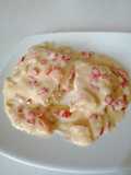 Pechugas rellenas en salsa de pimiento