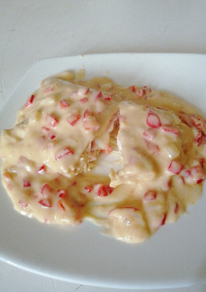 Una foto de Pechugas rellenas en salsa de pimiento