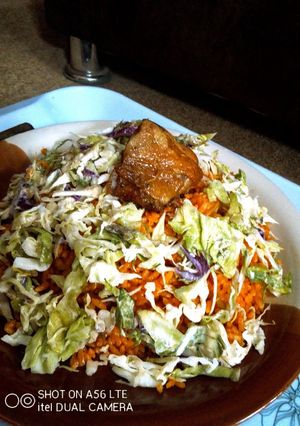 A picture of White and Purple Cabbage Salad.