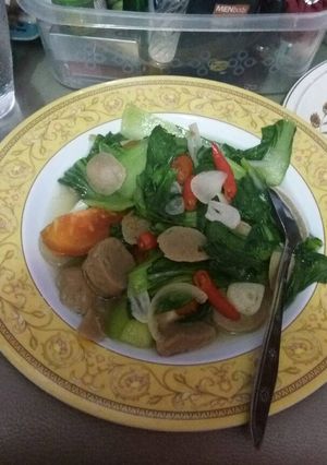 Foto resep Tumis pakcoy bakso simple