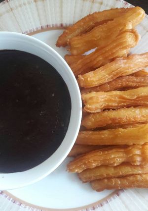 Foto resep Churros with chocolate sauce