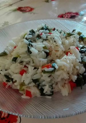 Una foto de Arroz con Espinacas