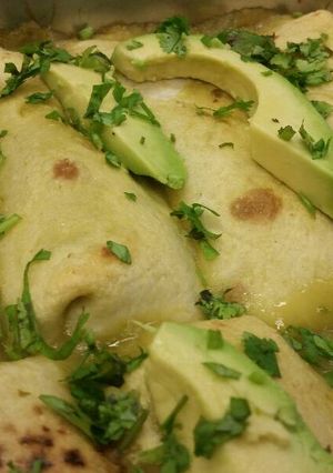 A picture of Coconut Beef Enchiladas .