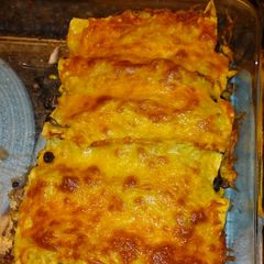 A picture of Black Bean and Chicken Enchilada GF.