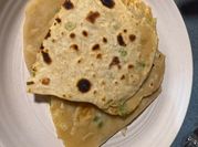 A picture of spring onions pancake