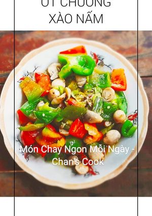 Hình của món Ớt chuông xào nấm chay.