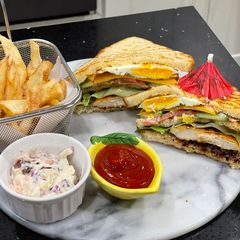 Chicken tikka club Sandwich A picture of Chicken tikka club Sandwich.