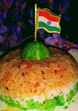 A picture of Triranga pulao.