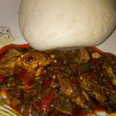 A picture of Semo and fresh okro😍😍.