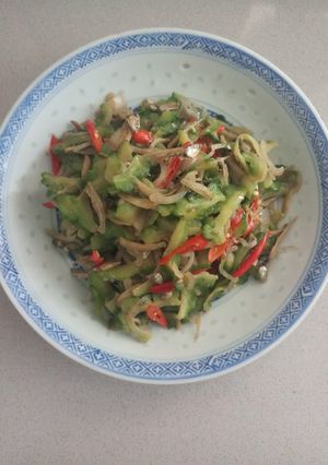 Foto resep Oseng pare Teri pedas