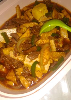 Foto resep Beef Teriyaki campur tahu kuning