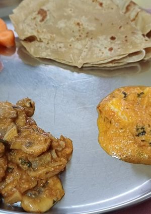 A picture of Garlic mushroom masala.