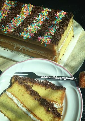 Foto resep Vanilla Cake (toping) Choco Rainbow