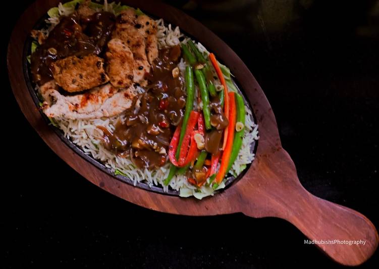 Recipe of Ultimate Grilled Chicken Sizzler with Garlic Pepper Sauce
